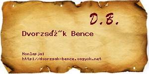 Dvorzsák Bence névjegykártya